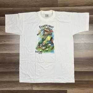 Vintage Eventyrlandet Fairyland Norway Norwegian Troll White Graphic Shirt Sz XL